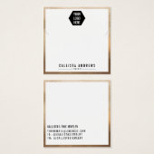 金ゴールドシンプルホワイトロゴネックレスディスプレイカード (正面&裏面)