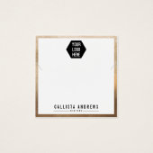 金ゴールドシンプルホワイトロゴネックレスディスプレイカード (正面)