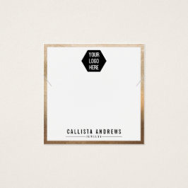 金ゴールドシンプルホワイトロゴネックレスディスプレイカード