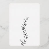 金ゴールドシンプルホワイト及びベビーシャワー箔招待状 箔招待状 (裏面)