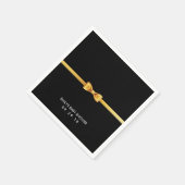 金ゴールドシンプルボウタイベビーシャワー スタンダードカクテルナプキン (角)