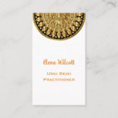 金ゴールドシンプルマンダラ霊気エネルギーヒーリングウェルネス 名刺 (正面)