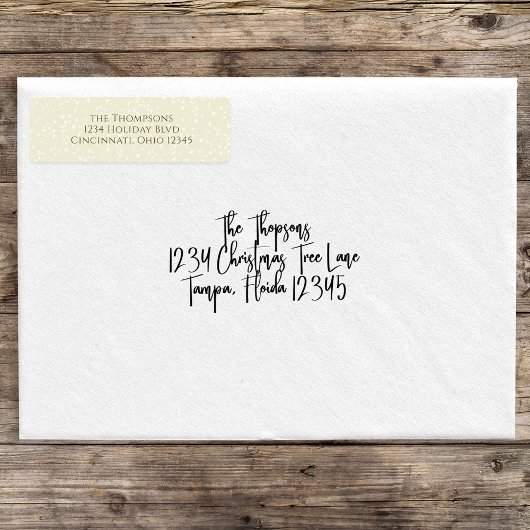 金ゴールドシンプルミニマお洒落リスト差出人住所 ラベル