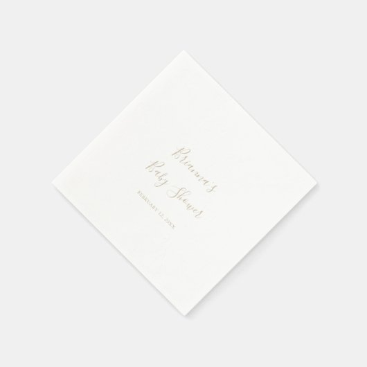 金ゴールドシンプルミニマリストベビーシャワーナプキン スタンダードカクテルナプキン (角)