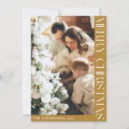 金ゴールドシンプルミニマリストメリークリスマスマスタード シーズンカード