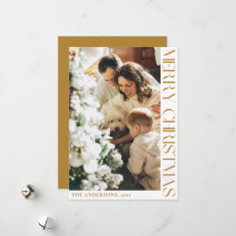 金ゴールドシンプルミニマリストメリークリスマスマスタード シーズンカード