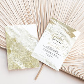 金ゴールドシンプルミニマリスト性別開示パーティー 招待状