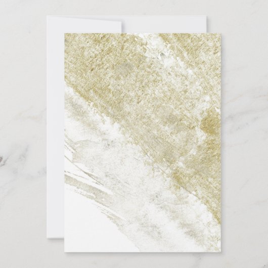 金ゴールドシンプルミニマリスト赤ちゃんシャワー 招待状 (裏面)