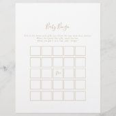 金ゴールドシンプルミニマルベビービンゴシャワーゲーム (正面)