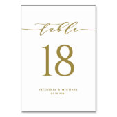 金ゴールドシンプルミニマル結婚リストスクリプト テーブルナンバー (裏面)