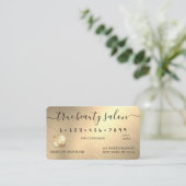 金ゴールドシンプルメタリック署名スクリプトクレジットカード 名刺 (スタンド正面)