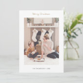 金ゴールドシンプルメリークリスマスフォトカードテンプレート シーズンカード (スタンド正面)