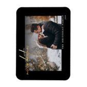 金ゴールドシンプルメリークリスマスブラックカードマグネット マグネット (縦)