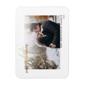 金ゴールドシンプルメリークリスマスホワイトカードマグネット マグネット (縦)