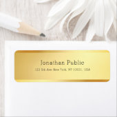 金ゴールドシンプルモダンエレガントテンプレート差出人住所 ラベル (インサイチュ)