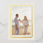 金ゴールドシンプルモダンフェスティバルレトロフレーム写真 箔シーズンカード (正面)