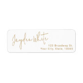 金ゴールドシンプルモダン台本大学院差出人住所 ラベル (正面)