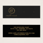 金ゴールドシンプルモノグラムジュエリーデザイナースタッドイヤリング (正面&裏面)