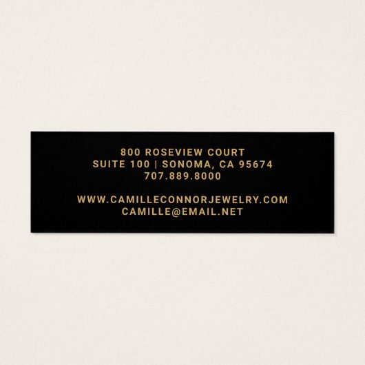 金ゴールドシンプルモノグラムジュエリーデザイナースタッドイヤリング (裏面)