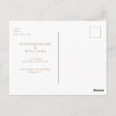 金ゴールドシンプルモノグラムホワイトウェディング日付を保存 ポストカード (裏面)