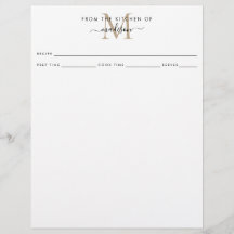 金ゴールドシンプルモノグラムレシピのキッチンから