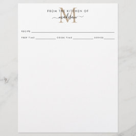 金ゴールドシンプルモノグラムレシピのキッチンから