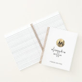 金ゴールドシンプルモノグラム ノートブック (内部)