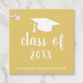 金ゴールドシンプルモルタルボモダンード卒業 フェイバータグ (正面)