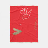 金ゴールドシンプルレッドハート平和ラブクリスマス フリースブランケット (正面)