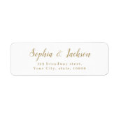 金ゴールドシンプルロエレガントマンティック脚本差出人住所 ラベル (正面)