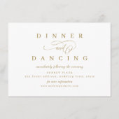 金ゴールドシンプルロマンチックな台本の結婚披露宴 エンクロージャーカード (正面)