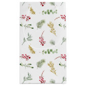 金ゴールドシンプル冬の緑の水の色クリスマス スモールペーパーバッグ (裏面)