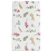 金ゴールドシンプル冬の緑の水の色クリスマス スモールペーパーバッグ (正面)