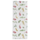 金ゴールドシンプル冬の緑の水の色クリスマス ワインギフトバッグ (正面)