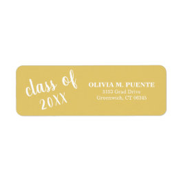 金ゴールドシンプル卒業差出人住所 ラベル