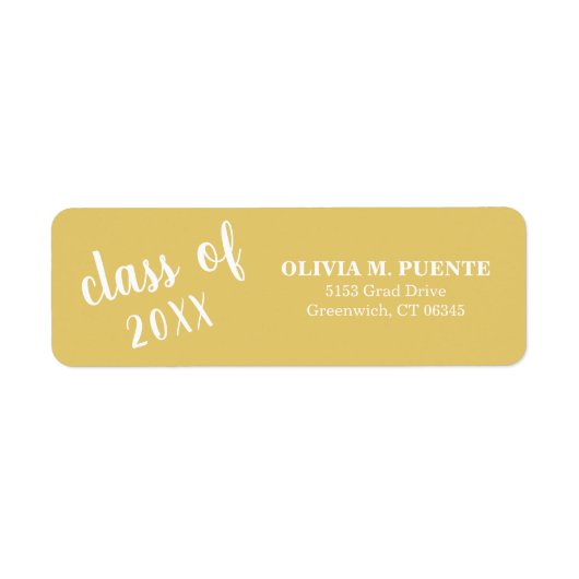 金ゴールドシンプル卒業差出人住所 ラベル (正面)