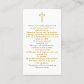 金ゴールドシンプル台本葬儀記念祈りの言葉カード 名刺 (裏面)