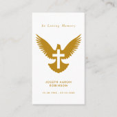 金ゴールドシンプル台本葬儀記念祈りの言葉カード 名刺 (正面)