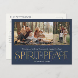 金ゴールドシンプル平和写真海軍 シーズンポストカード