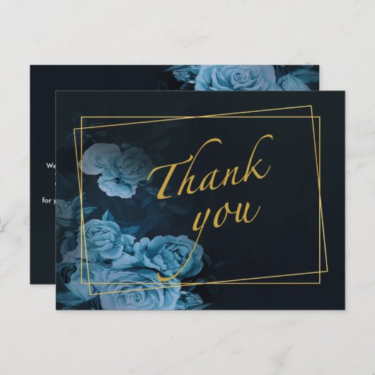 金ゴールドシンプル幾何学模様フレームありがとうポストカ ポストカード (正面/裏面)