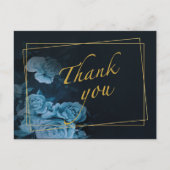 金ゴールドシンプル幾何学模様フレームありがとうポストカ ポストカード (正面)