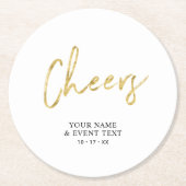 金ゴールドシンプル応援大人の誕生日パーティー ラウンドペーパーコースター (正面)