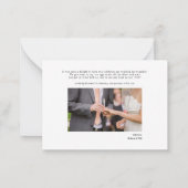 金ゴールドシンプル手入力お礼結婚を言う ノートカード (裏面)