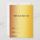 金ゴールドシンプル招待状 招待状 (裏面)