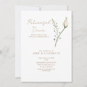 金ゴールドシンプル文字バラブドリハーサルディナーディナー 招待状 (正面)