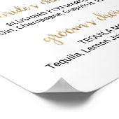 金ゴールドシンプル書印署名飲料の看板 ポスター (角)