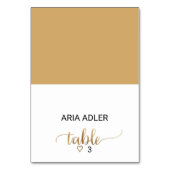 金ゴールドシンプル書道エスコート座席表 テーブルナンバー (正面)