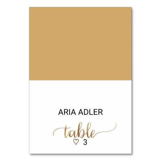 金ゴールドシンプル書道エスコート座席表 テーブルナンバー (正面)