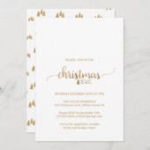 金ゴールドシンプル書道クリスマスイブ 招待状 (正面/裏面)