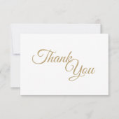 金ゴールドシンプル書道サンキューフラットカード サンキューカード (正面)